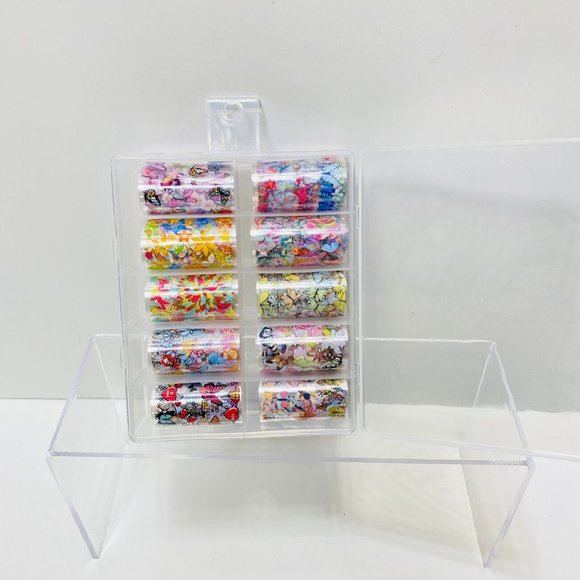 10 Rolls Nail Transfers Deco Art For Nails in Case Brand New - Picture 2 of 9